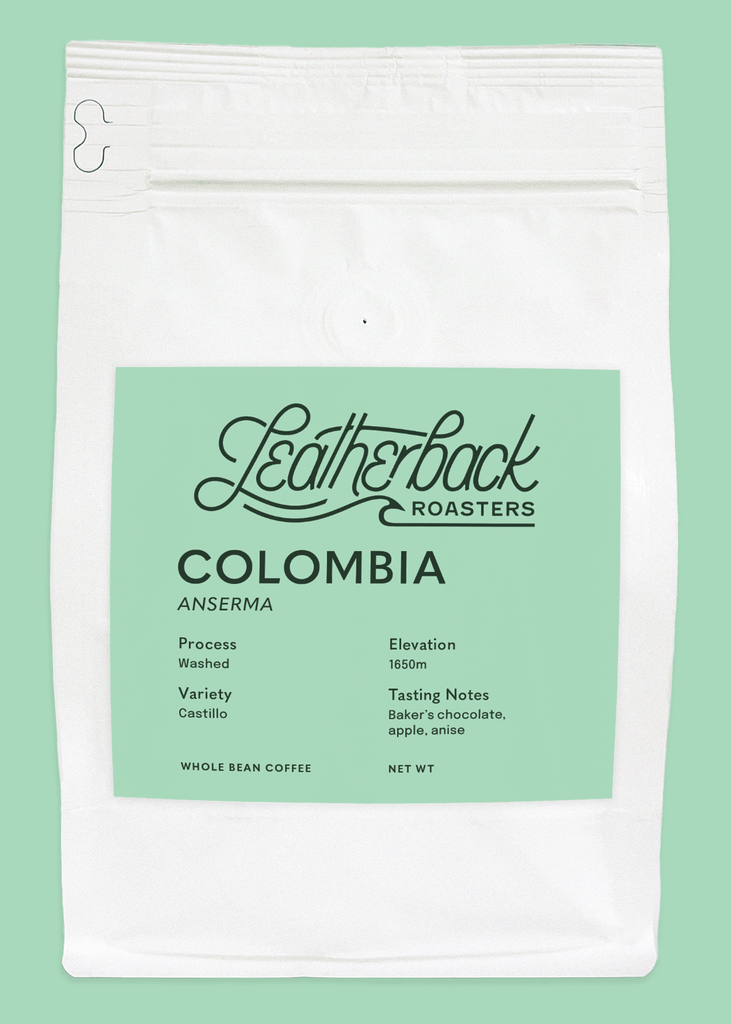 Colombia Anserma single origin coffee - front view of bag