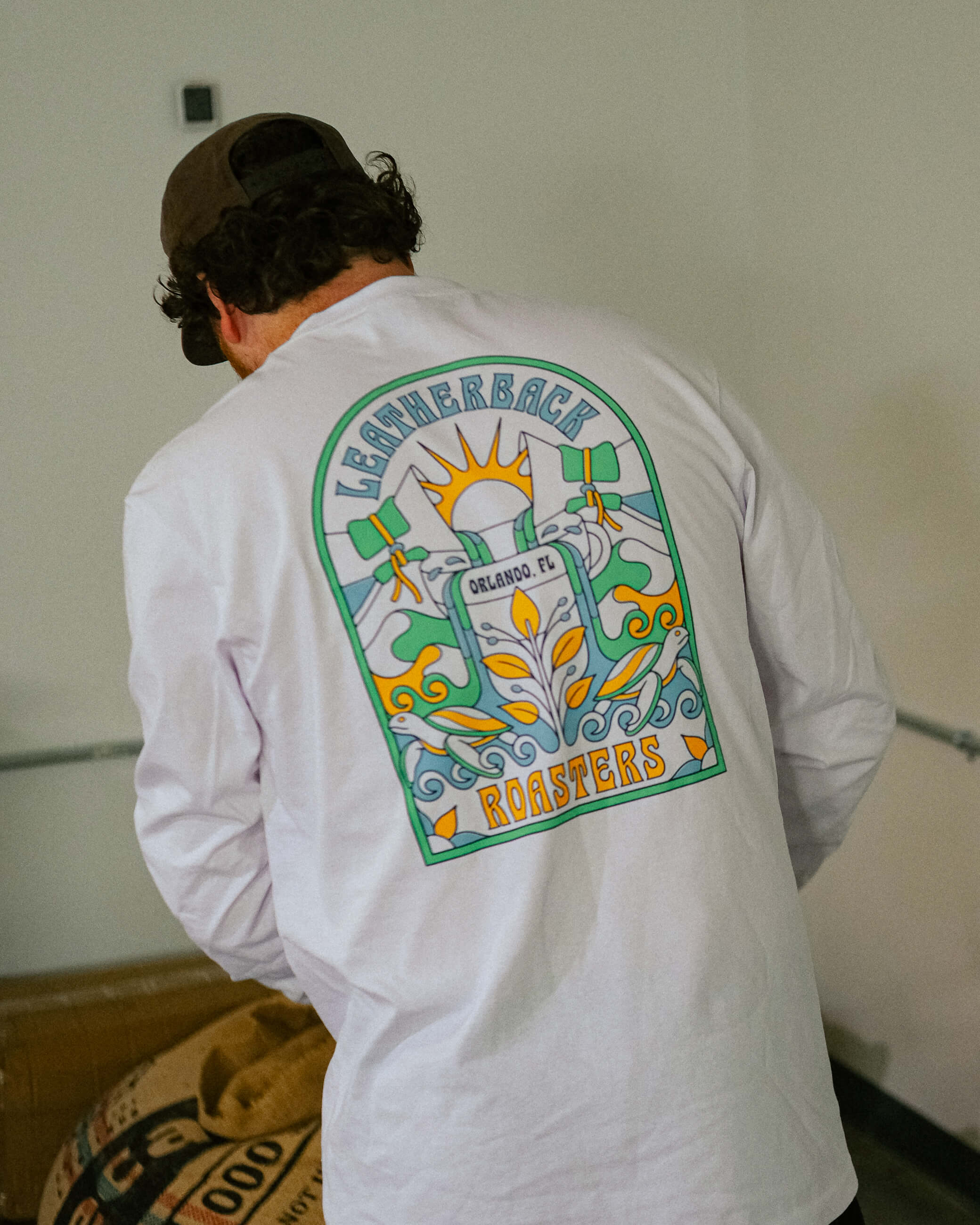 Leatherback Roasters Story of Coffee Retro Tee