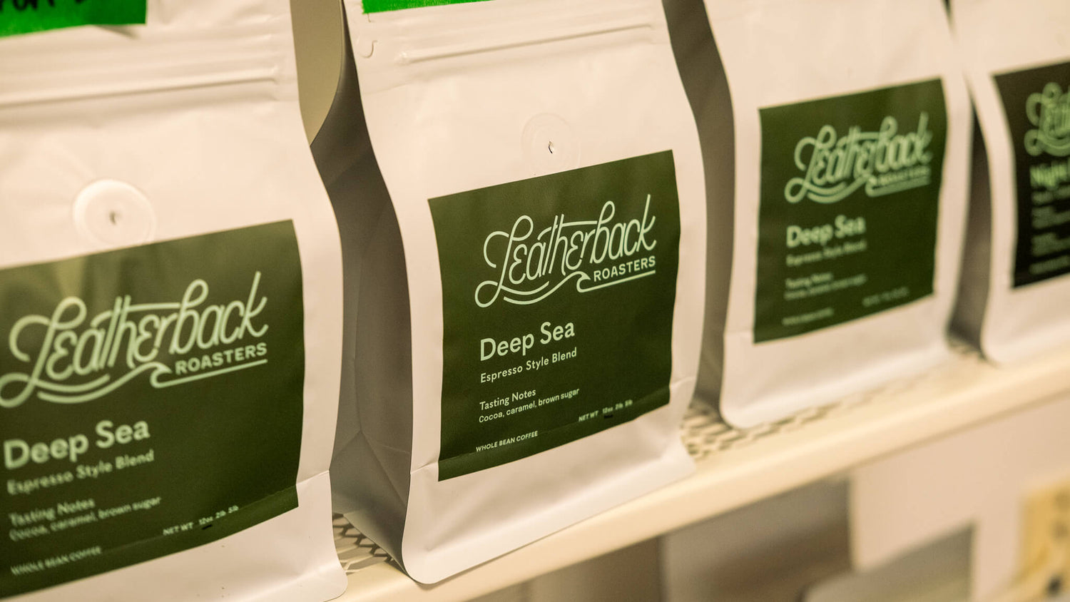 Local Pickup At the Roastery–Coffees sitting on a shelf
