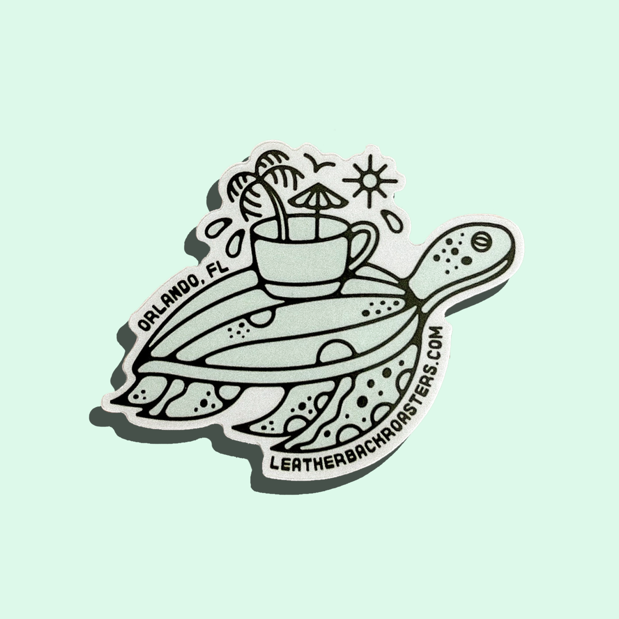 Sea Turtle Sticker | Coffee Sticker | | Specialty Coffee Merch | Good Vibes, Good Coffee | Ethiopia Coffee | Leatherback Roasters | Orlando, Florida
