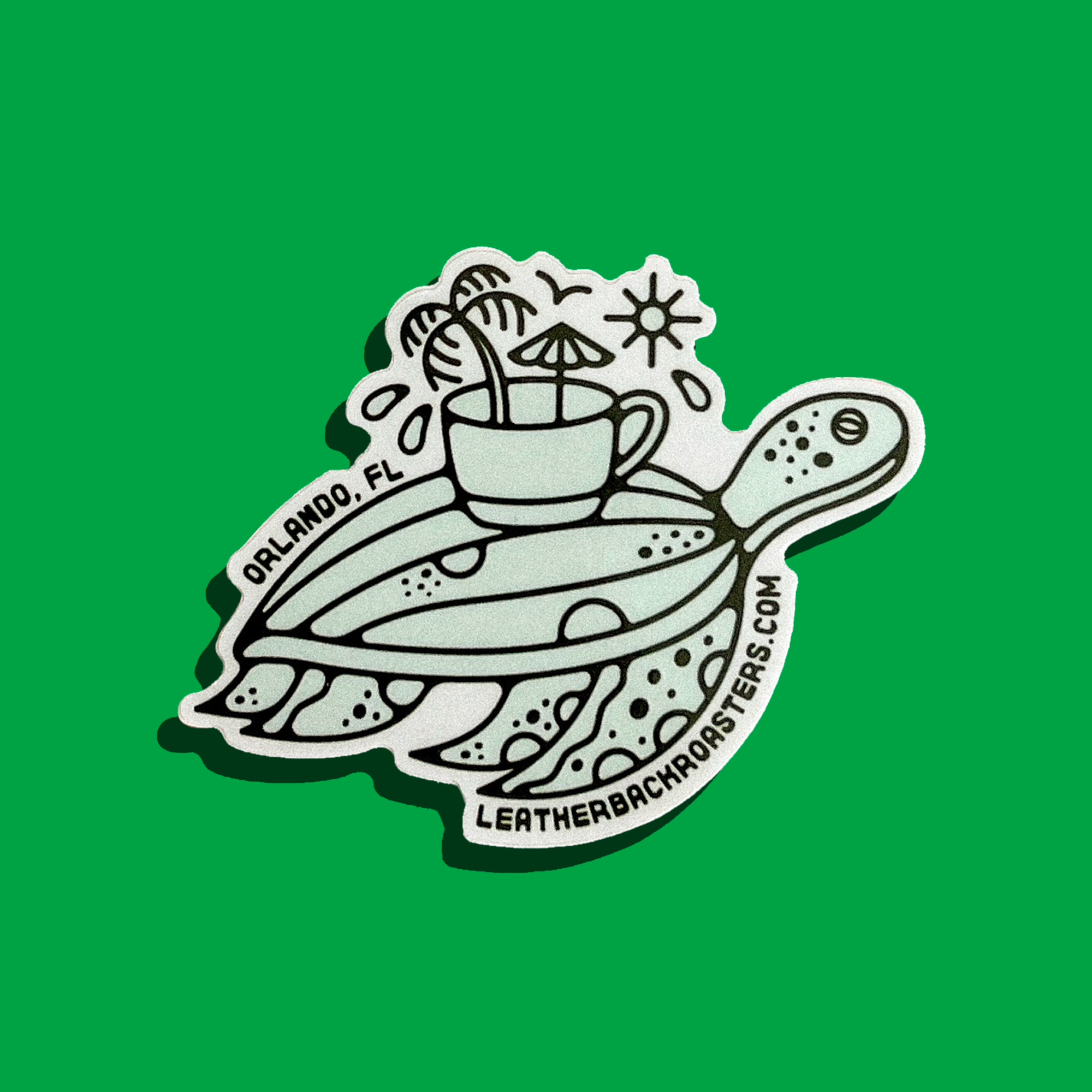 Sea Turtle Sticker | Coffee Sticker | | Specialty Coffee Merch | Good Vibes, Good Coffee | Ethiopia Coffee | Leatherback Roasters | Orlando, Florida
