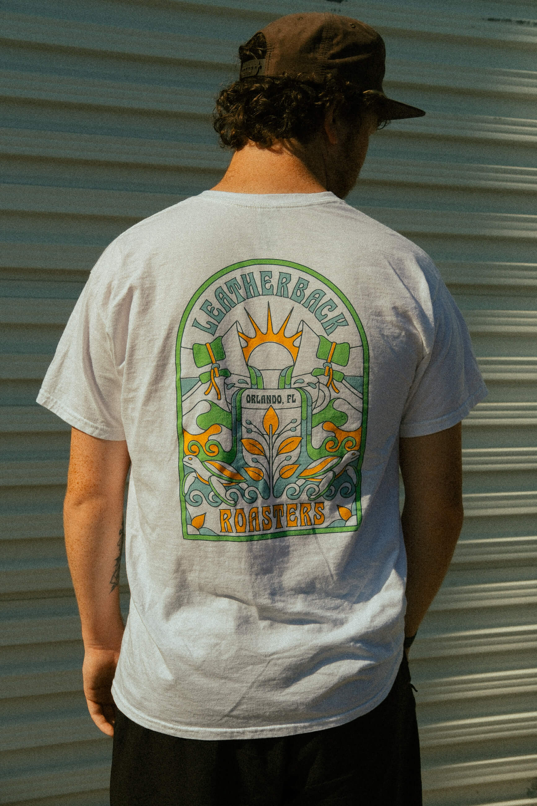 Leatherback Roasters Story of Coffee Retro Tee